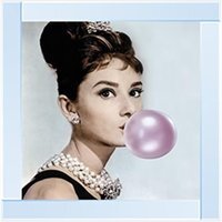 Audrey Bubble Gum ii Glitter Liquid Wall Art Dcor - Silver