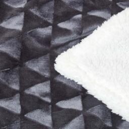 Homescapes Geometric Triangle Velvet Throw - Dark Grey / 230cm - thumbnail 4