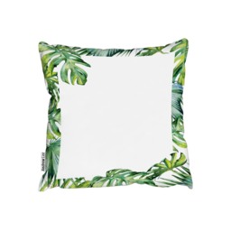 Botanical Leaves Border Outdoor Cushion - Green / 60cm - thumbnail 2