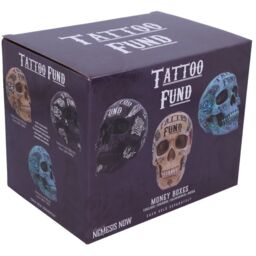 Pink Traditional Tribal Tattoo Fund Skull Money Box - 16cm - thumbnail 3