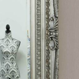MirrorOutlet Carved Louis Silver Antique Style Dress Mirror 175 x 90cm - Grey - thumbnail 5