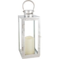 Modern LED Stainless Steel Lantern - Silver - thumbnail 1