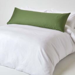 Organic Egyptian Cotton Pillowcase, Body Size - Moss Green - thumbnail 2