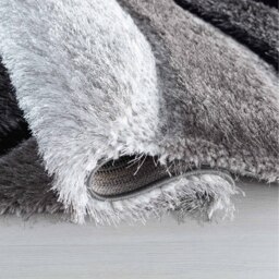 Modern Soft Waves Shimmer Shaggy Area Rugs - Grey / 80x150 cm Rectangle - thumbnail 2