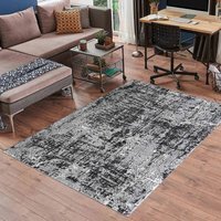 Serenity Modern Abstract Lines Contemporary Area Rugs - Black / 120x170 cm Rectangle - image 1