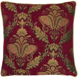 Shiraz Jacquard Chenille Cushion - Burgundy / 45cm / 1.5kg / 80 Polyester 20 Feather - thumbnail 2