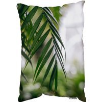 Closeup Of Green Palm Leaf Outdoor Cushion - Green - image 1