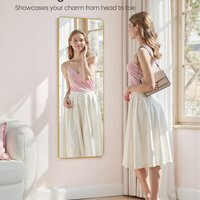 Full Length Hanging Mirror, 120 x 40 cm, Rectangular Full Body - Gold