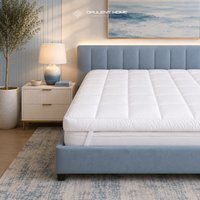 Duck Feather & Down Mattress Topper with T240 Cotton Cover - White / Superking