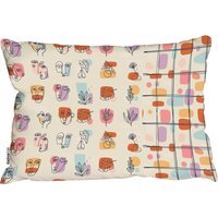 Various Faces, Leaves And Flowers, Abstract Shapes Outdoor Cushion - Orange - image 1