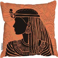 Egyptian Woman Orange Cushion - Orange / 60cm