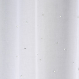 Pair of Slot Top Sheer Voile Panels with all over Diamantes - White / 122cm - thumbnail 2