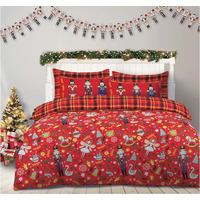 Rich Cotton Festive Nutcracker Red Duvet Set - Red / King - image 1