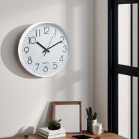 12-Inch Non-Ticking Battery-Operated Wall Clock - White - image 1
