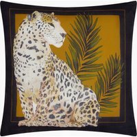 Leopardis Cat Outdoor Cushion Cover - Black/Gold