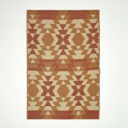 Homescapes Outdoor Rug Luxury Waterproof Reversible Recycled, Orange Anya Aztec - Orange / 200cm - thumbnail 5