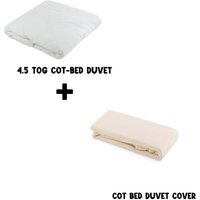 Junior Joy Baby 4.5 TOG Cot Bed Duvet and Duvet Cotton Cover Set 120x150cm - Cream