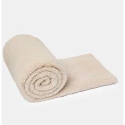 Soft Plain Teddy Fleece Throw - Natural / 240cm - thumbnail 4