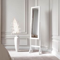 Caitlyn Standing Full Length Jewellery Mirror Cabinet - White - thumbnail 2