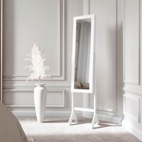 Caitlyn Standing Full Length Jewellery Mirror Cabinet - White