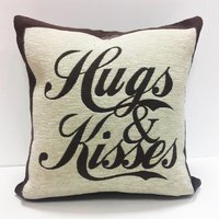 Hugs And Kisses Cushion Cover (45x45) - Chocolate