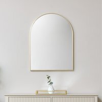Large Arched Wall Mirror - Gold