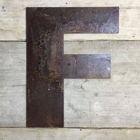 Personalised Metal lettering , Personalised Gift For Him or Her, Rusty Letter F - Rusted