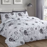 Floral Dandelion Duvet Set - Grey / Single - image 1