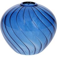 Glass Swirl Pattern Decorative Bud Vase H7cm - Cobalt Blue
