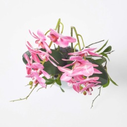 Homescapes Pink 54cm Lifelike Artificial Orchid in Grey Ceramic Pot - Pink - thumbnail 4