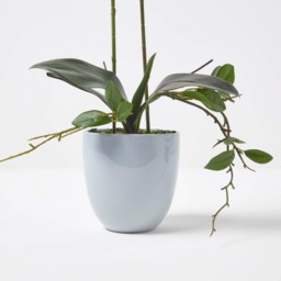 Homescapes Pink 54cm Lifelike Artificial Orchid in Grey Ceramic Pot - Pink - thumbnail 5