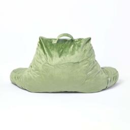 Homescapes Memory Foam Reading Pillow With Velvet Cover - Green - thumbnail 2