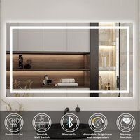 Bathroom Mirror with Lights, Speaker, 3 Colours LED - White / 1200mm