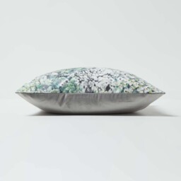 Floral Garden Green Velvet Cushion 46 x 46 cm - Green - thumbnail 4