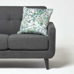 Floral Garden Green Velvet Cushion 46 x 46 cm - Green - thumbnail 3