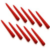 Spiral Dinner Candles, Pack of 10, Decorative Household Candles, 23 cm - Green - Red