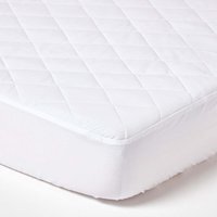 Quilted Waterproof Mattress Protector - White / Superking