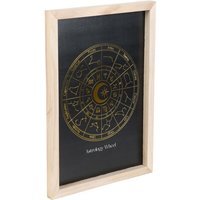 Astrology Wheel Framed Wall Art Print In Gold Foil Finish - Black - thumbnail 1