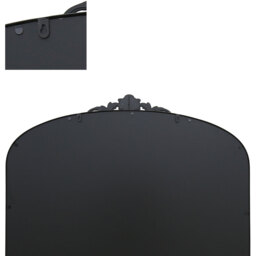 Crown Overmantle Metal Framed Arched Wall Mirror - Black - thumbnail 5