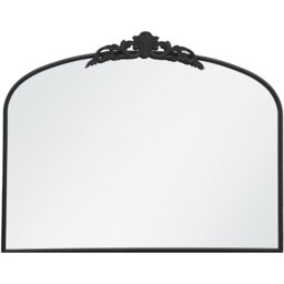 Crown Overmantle Metal Framed Arched Wall Mirror - Black - thumbnail 3