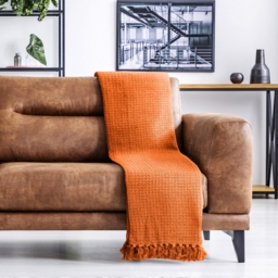 Honeycomb Throw - Orange / 178cm / 254cm - thumbnail 4