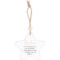 Brother Hanging Star Sentiment Sign - White