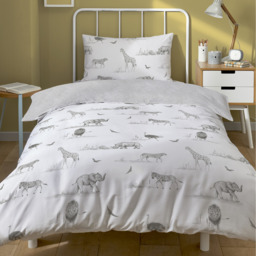 Zambezi Elephant Childrens Duvet and Pillowcase Set - Grey / 200cm - thumbnail 5