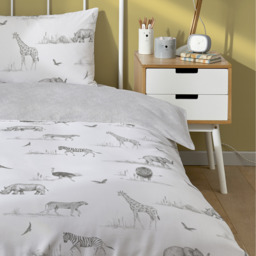 Zambezi Elephant Childrens Duvet and Pillowcase Set - Grey / 200cm - thumbnail 4
