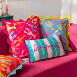 Crustaceans Scalloped Cushion - Aqua / Polyester - thumbnail 5