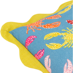 Crustaceans Scalloped Cushion - Aqua / Polyester - thumbnail 3