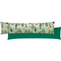 Lodge Wood Velvet Draught Excluder - Oak Green
