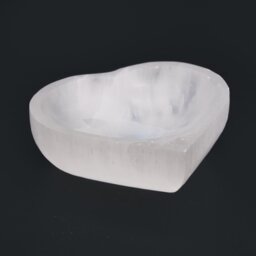 Selenite Heart Bowl 10cm Elegant Crystal Jewelry Storage - White - thumbnail 4