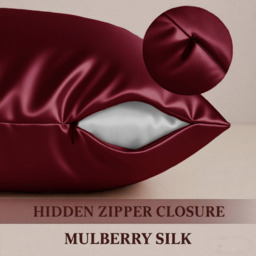 Luxury Silk Housewife Pillowcase - Wine - thumbnail 3
