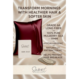 Luxury Silk Housewife Pillowcase - Wine - thumbnail 2